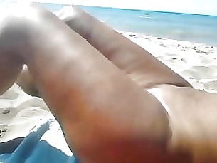 beach blowjob mature playing